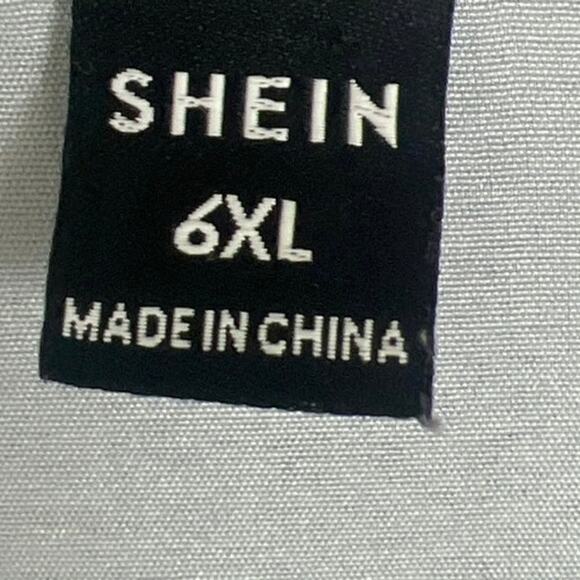 SHEIN shirt men’s 6XL blue/gold stripe NWOT measures like a 3XL - Picture 4 of 7